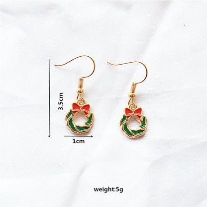 1 Pair Classical Cute Christmas Tree Santa Claus Bell Plating Arylic Alloy K Gold Plated Silver Plated Drop Earrings