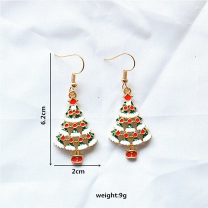 1 Pair Classical Cute Christmas Tree Santa Claus Bell Plating Arylic Alloy K Gold Plated Silver Plated Drop Earrings