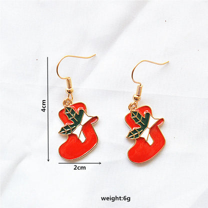 1 Pair Classical Cute Christmas Tree Santa Claus Bell Plating Arylic Alloy K Gold Plated Silver Plated Drop Earrings