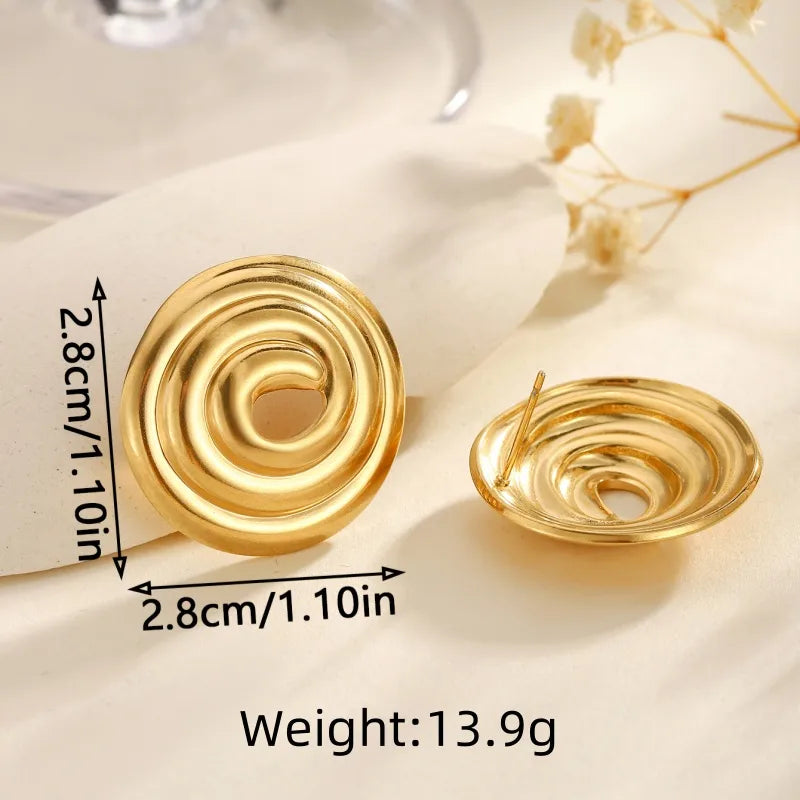 1 Pair Classical Exaggerated Classic Style Geometric Cookies Heart Shape 304 Stainless Steel Ear Studs