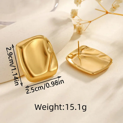 1 Pair Classical Exaggerated Classic Style Geometric Cookies Heart Shape 304 Stainless Steel Ear Studs