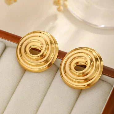 1 Pair Classical Exaggerated Classic Style Geometric Cookies Heart Shape 304 Stainless Steel Ear Studs