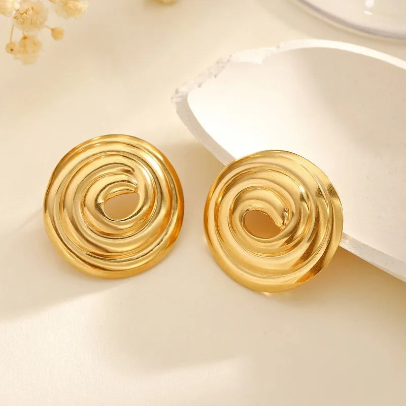 1 Pair Classical Exaggerated Classic Style Geometric Cookies Heart Shape 304 Stainless Steel Ear Studs