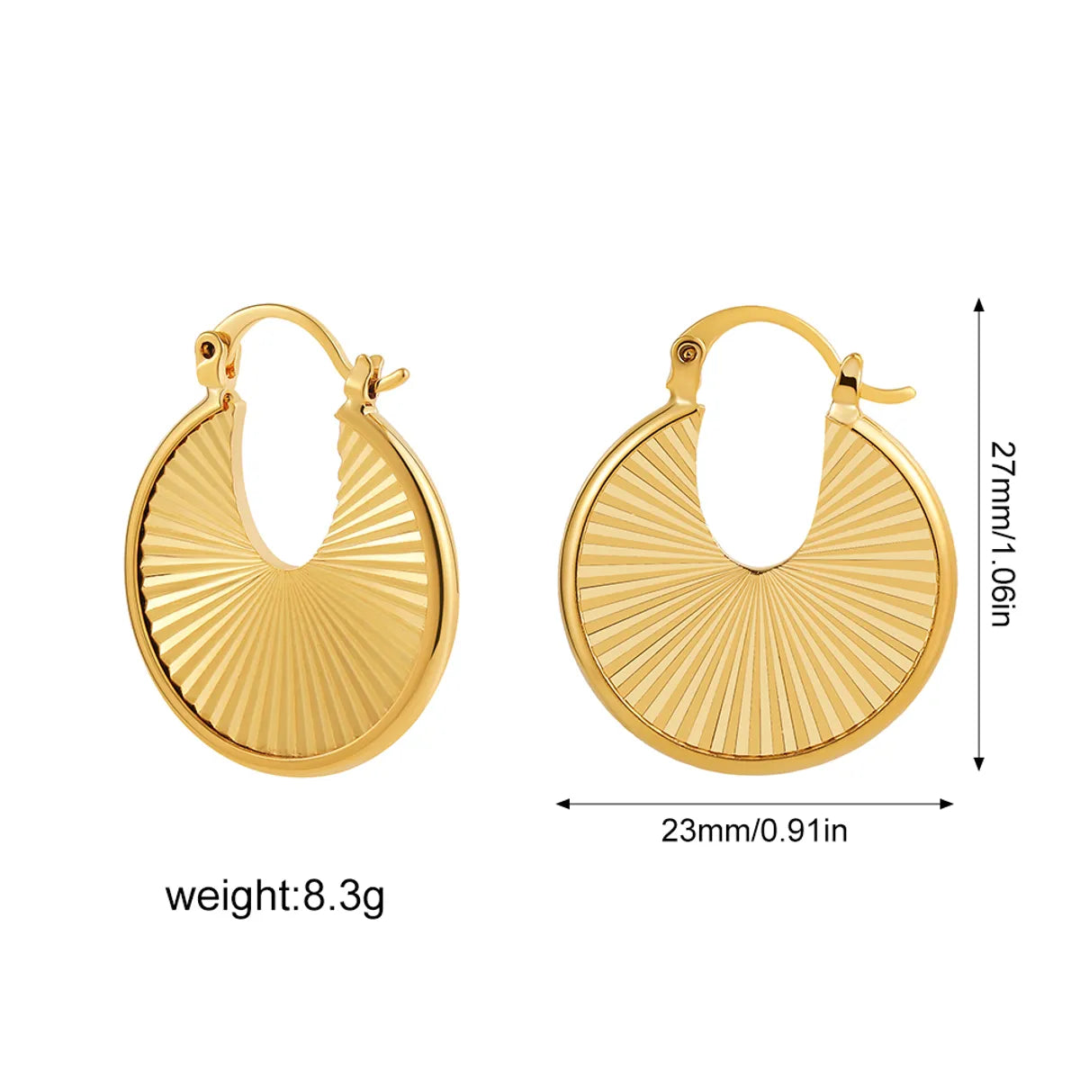 1 Pair Classical Exaggerated Round Sector Alloy Copper Earrings