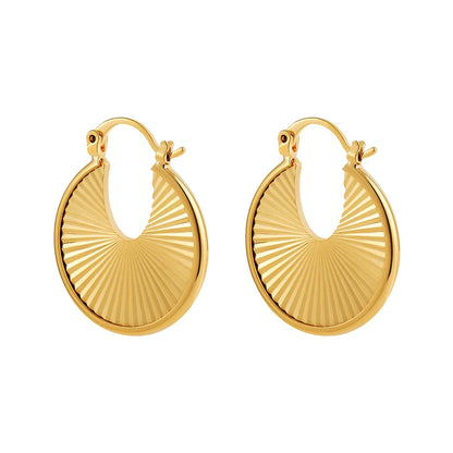 1 Pair Classical Exaggerated Round Sector Alloy Copper Earrings