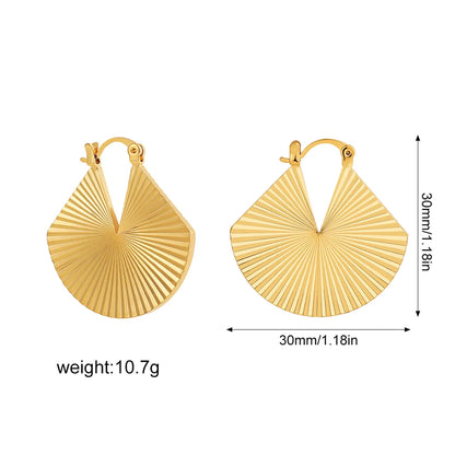 1 Pair Classical Exaggerated Round Sector Alloy Copper Earrings