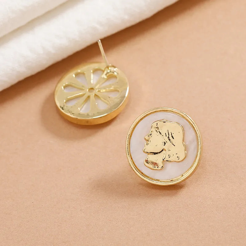 1 Pair Classical Lady Human Geometric Spray Paint Alloy Ear Studs