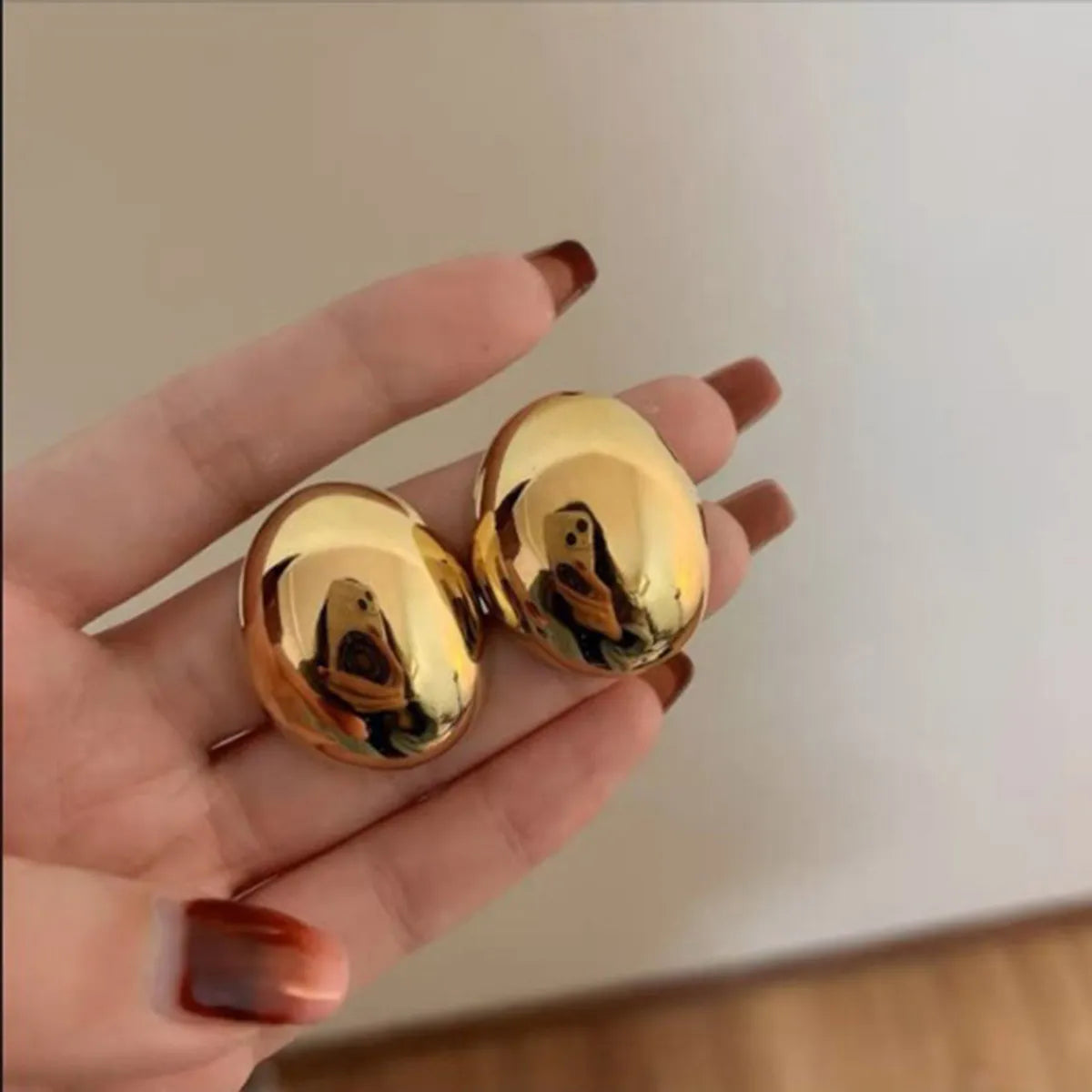 1 Pair Classical Oval Alloy Ear Studs