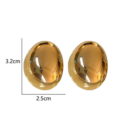 1 Pair Classical Oval Alloy Ear Studs