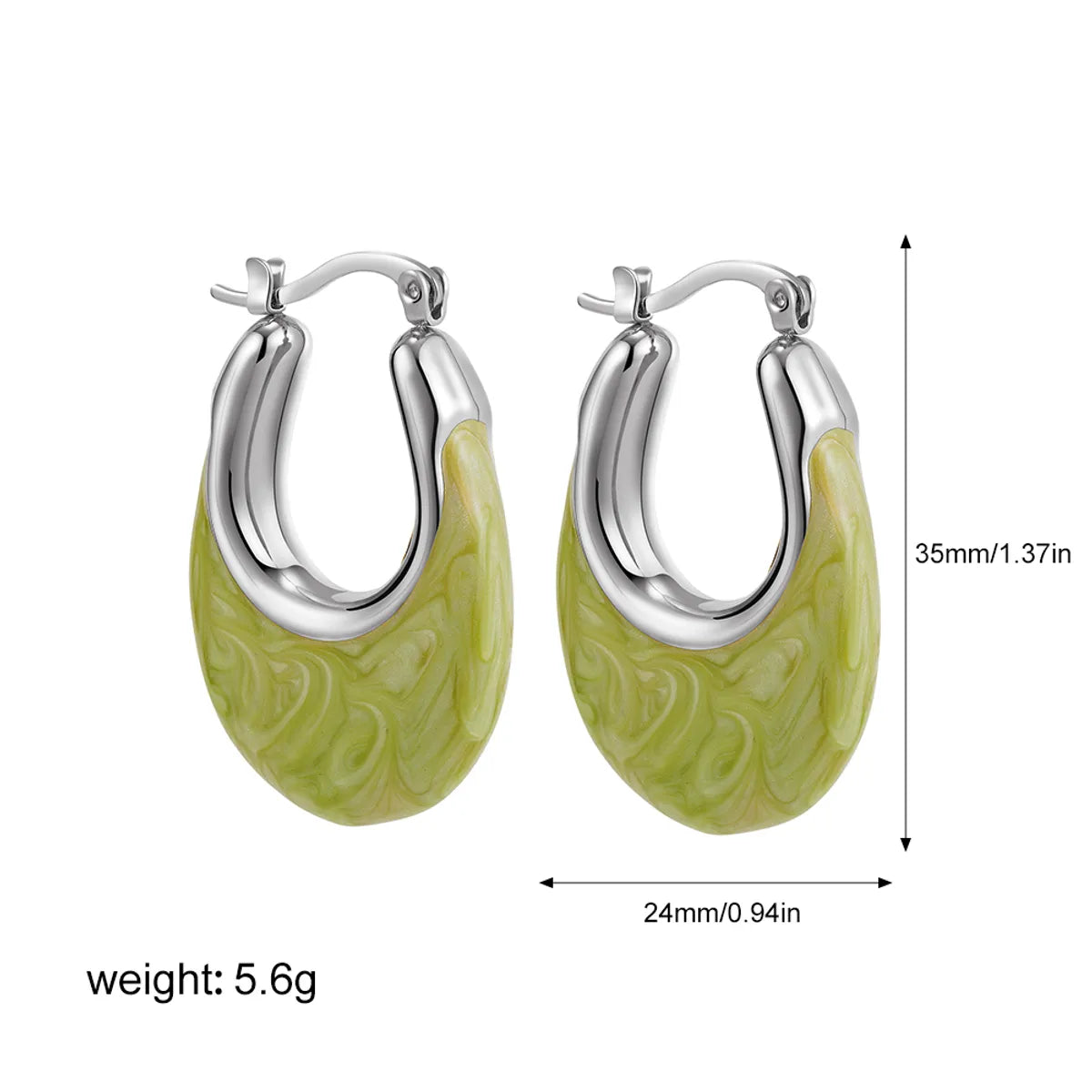 1 Pair Classical Retro Oval 201 Stainless Steel Earrings