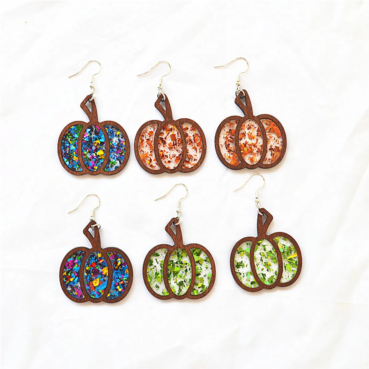 1 Pair Classical Retro Vintage Style Pumpkin Arylic Wood Drop Earrings