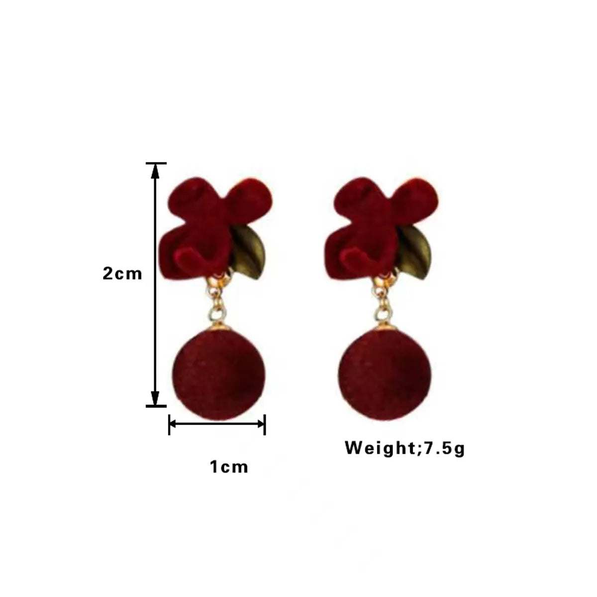 1 Pair Classical Romantic Flower Plating Inlay Synthetics Artificial Leather Gold Plated Drop Earrings