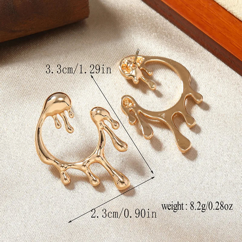 1 Pair Classical Romantic Solid Color Asymmetrical Plating Alloy Gold Plated Earrings