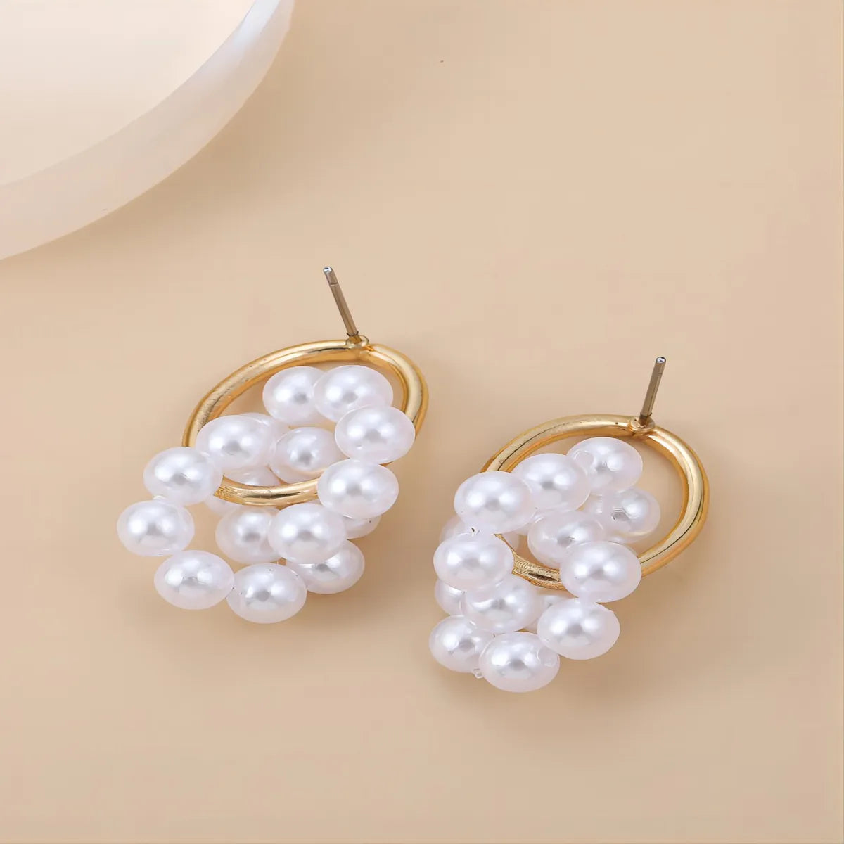 1 Pair Classical Sweet Classic Style Round Inlay Artificial Pearl Copper Artificial Pearls Drop Earrings