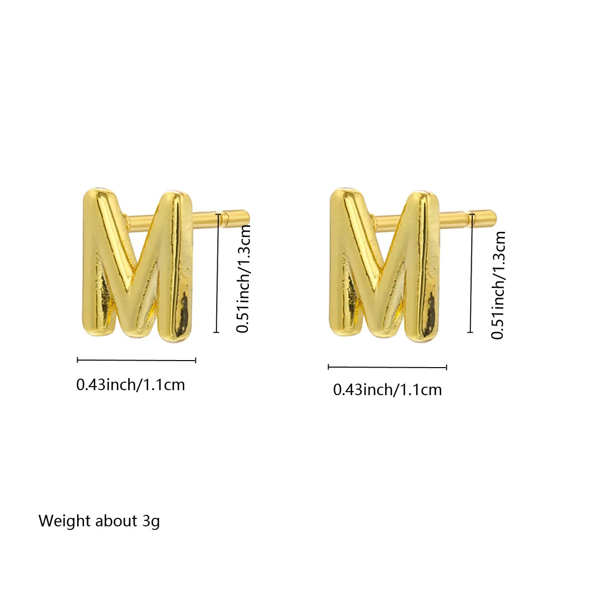 1 Pair Classical Vintage Style Simple Style Letter 304 Stainless Steel Ear Studs