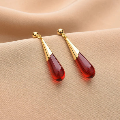 1 Pair Classical Water Droplets Alloy Drop Earrings