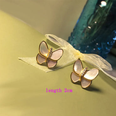 1 Pair Commute Butterfly Plating Inlay Copper Zircon 18K Gold Plated Ear Studs