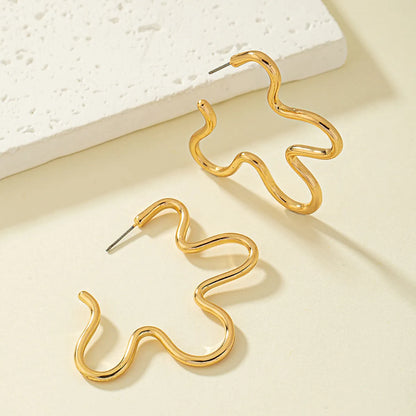 1 Pair Commute Geometric Irregular Plating Alloy Drop Earrings