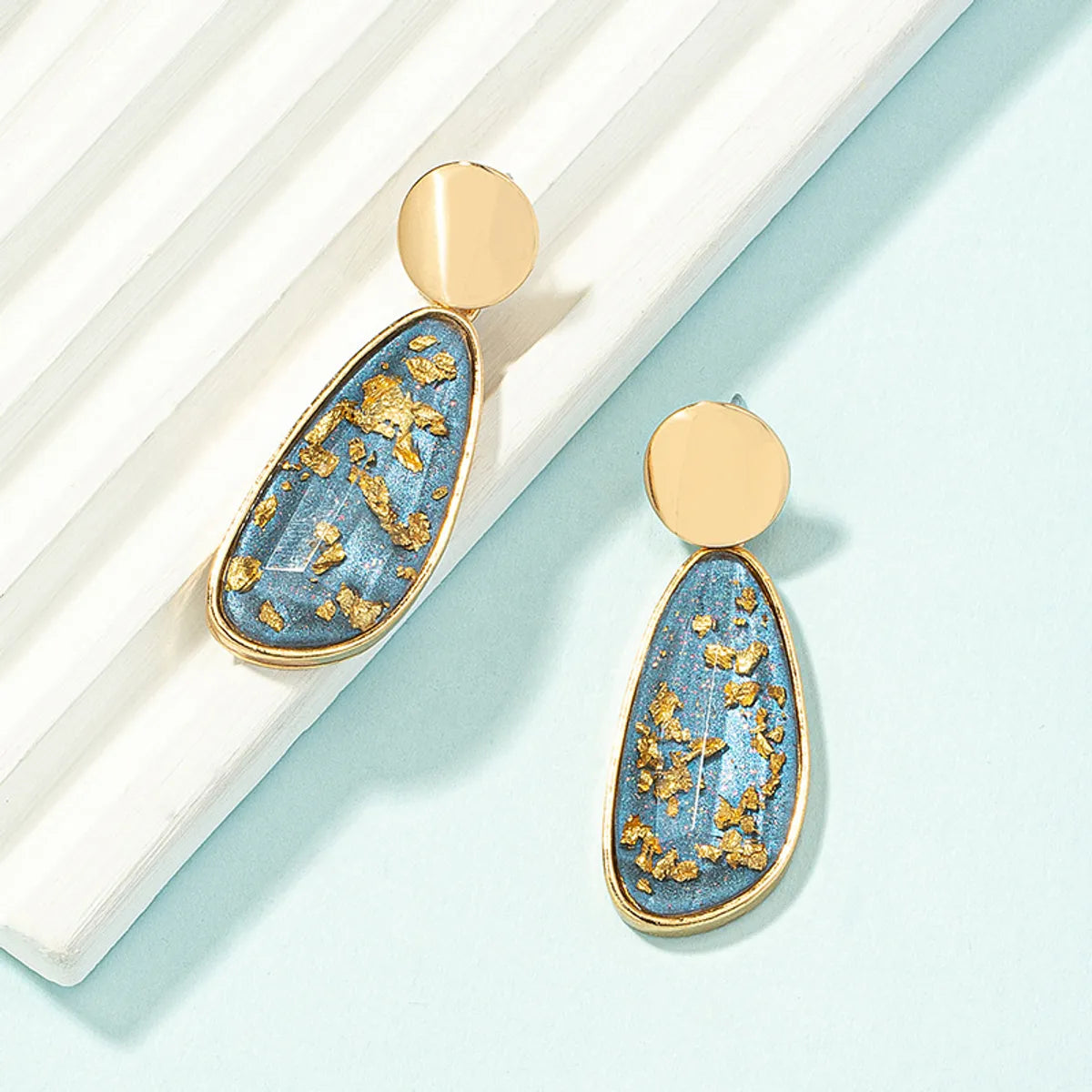 1 Pair Commute Geometric Plating Resin Drop Earrings