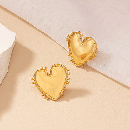 1 Pair Commute Heart Shape Plating Alloy Gold Plated Ear Studs