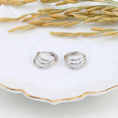 1 Pair Commute Round Plating Sterling Silver Gold Plated Earrings