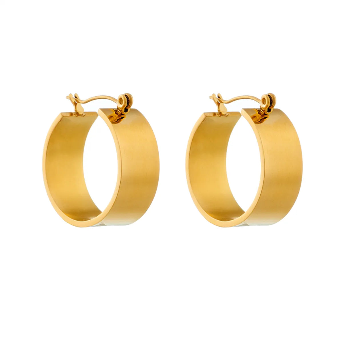 1 Pair Commute Round Plating Titanium Steel 18k Gold Plated Hoop Earrings