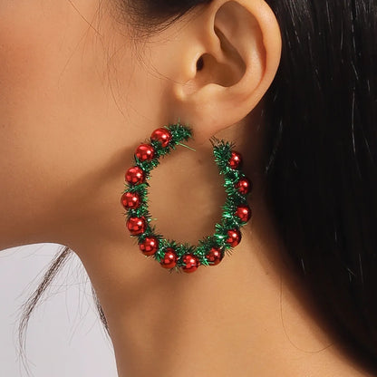 1 Pair Commute Round Zinc Alloy Hoop Earrings