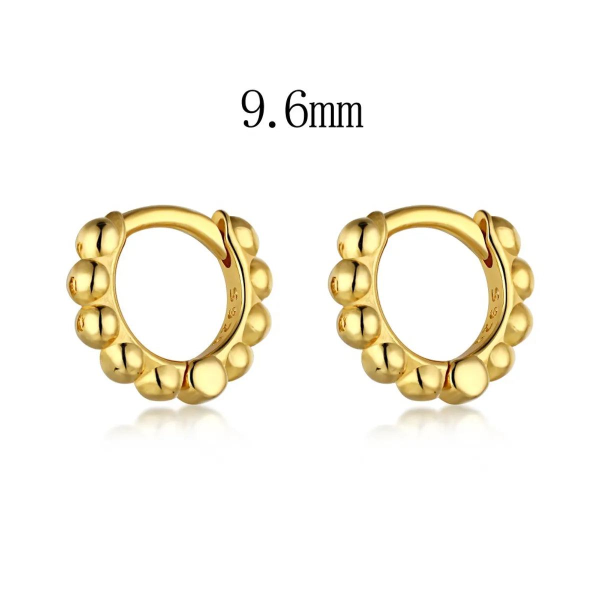 1 Pair Commute Solid Color Sterling Silver Plating Gold Plated Earrings