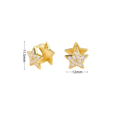 1 Pair Commute Star Plating Inlay Sterling Silver Zircon Earrings