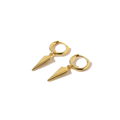 1 Pair Commute Triangle Plating Copper 18K Gold Plated Drop Earrings