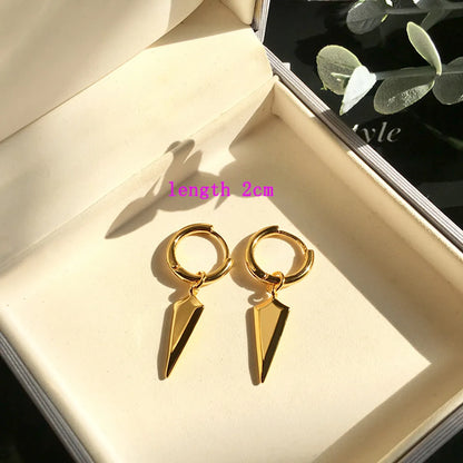 1 Pair Commute Triangle Plating Copper 18K Gold Plated Drop Earrings