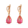 1 Pair Commute Water Droplets Plating Inlay Copper Zircon Gold Plated Drop Earrings