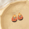 1 Pair Cool Style Water Droplets Bat Skull Printing Pu Leather Earrings