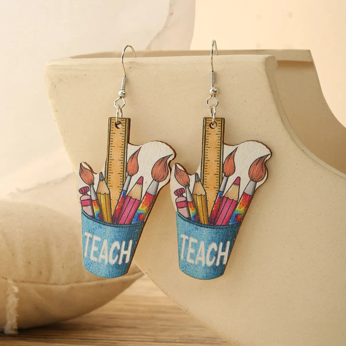 1 Pair Cowboy Style Lips Shoe Wood Women's Drop Earrings