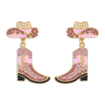 1 Pair Cowboy Style Modern Style Shoe Alloy Drop Earrings