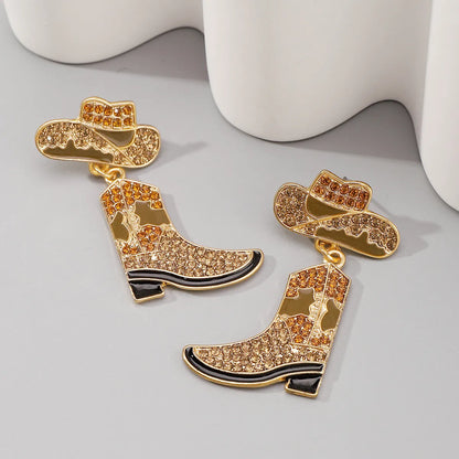 1 Pair Cowboy Style Modern Style Shoe Alloy Drop Earrings