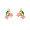 1 Pair Cute Animal Fruit Starfish Inlay Alloy Rhinestones Ear Studs