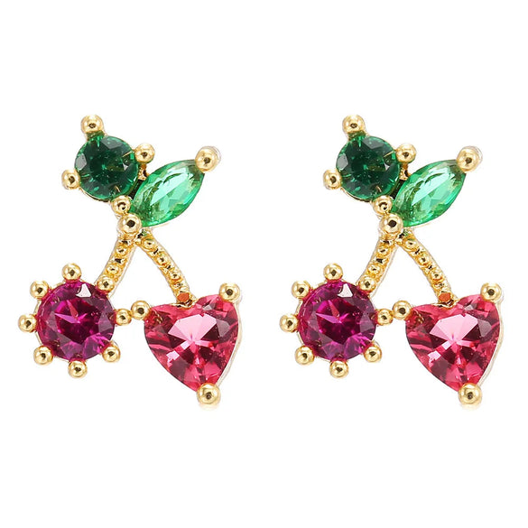 1 Pair Cute Animal Fruit Starfish Inlay Alloy Rhinestones Ear Studs