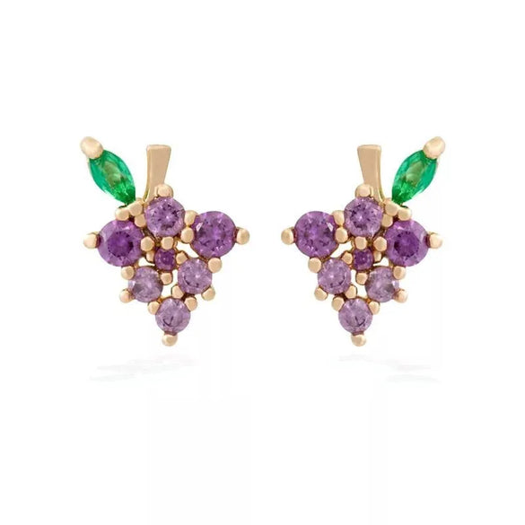 1 Pair Cute Animal Fruit Starfish Inlay Alloy Rhinestones Ear Studs