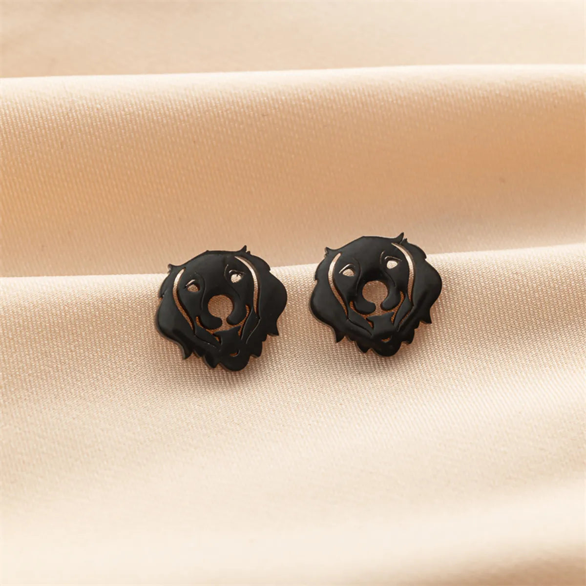 1 Pair Cute Basic Classic Style Dog Lion Cat Polishing Plating 304 Stainless Steel 18K Gold Plated Ear Studs