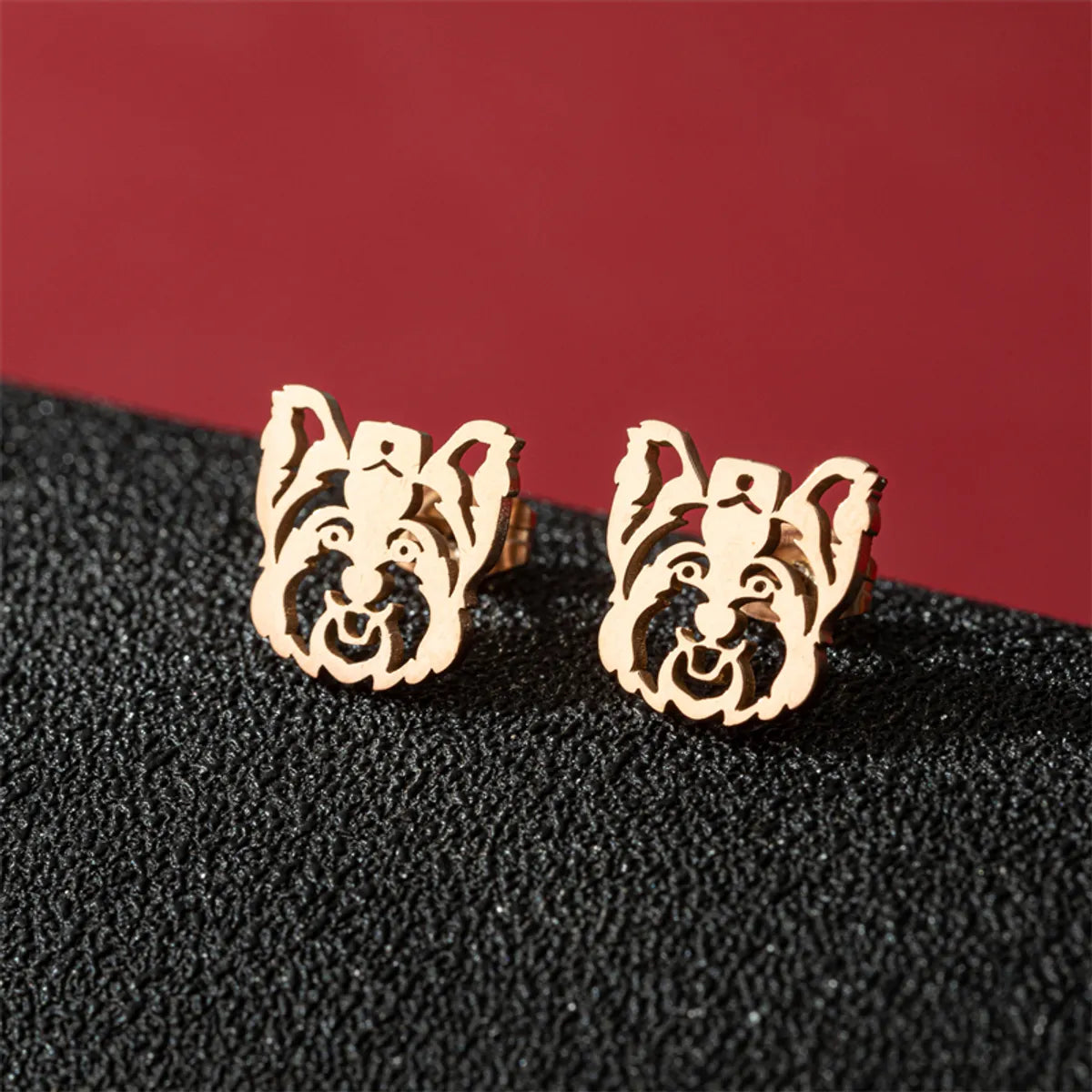 1 Pair Cute Basic Classic Style Dog Lion Cat Polishing Plating 304 Stainless Steel 18K Gold Plated Ear Studs