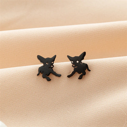 1 Pair Cute Basic Classic Style Dog Lion Cat Polishing Plating 304 Stainless Steel 18K Gold Plated Ear Studs