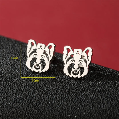 1 Pair Cute Basic Classic Style Dog Lion Cat Polishing Plating 304 Stainless Steel 18K Gold Plated Ear Studs