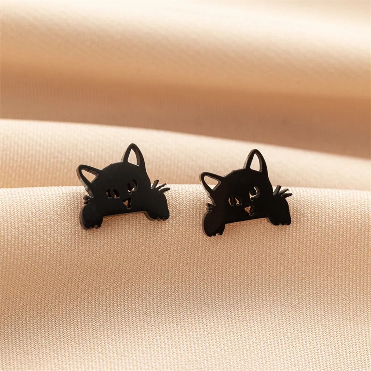 1 Pair Cute Basic Classic Style Dog Lion Cat Polishing Plating 304 Stainless Steel 18K Gold Plated Ear Studs