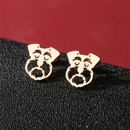 1 Pair Cute Basic Classic Style Dog Lion Cat Polishing Plating 304 Stainless Steel 18K Gold Plated Ear Studs