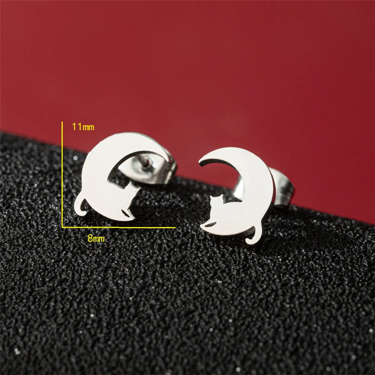 1 Pair Cute Basic Classic Style Dog Lion Cat Polishing Plating 304 Stainless Steel 18K Gold Plated Ear Studs