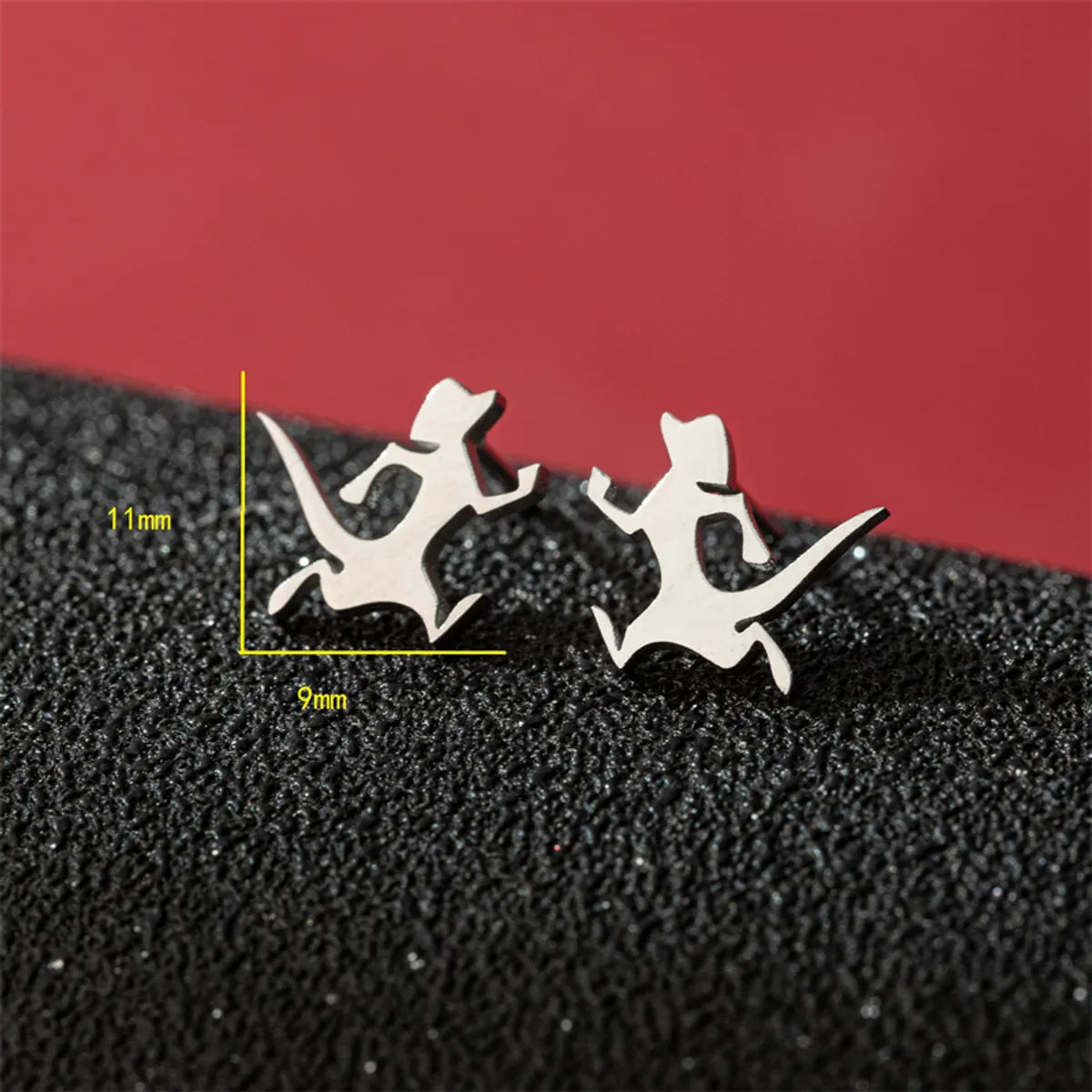 1 Pair Cute Basic Classic Style Dog Lion Cat Polishing Plating 304 Stainless Steel 18K Gold Plated Ear Studs