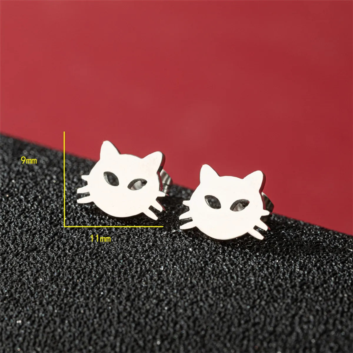 1 Pair Cute Basic Classic Style Dog Lion Cat Polishing Plating 304 Stainless Steel 18K Gold Plated Ear Studs