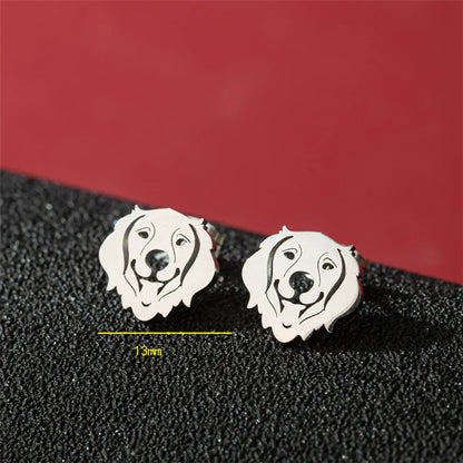 1 Pair Cute Basic Classic Style Dog Lion Cat Polishing Plating 304 Stainless Steel 18K Gold Plated Ear Studs