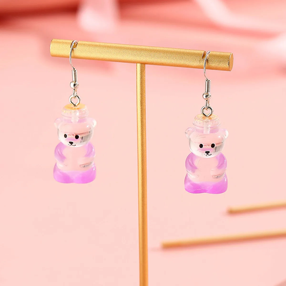 1 Pair Cute Bear Arylic Ear Hook